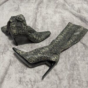Casadei 90s Leather Python Snake Sock Boots
